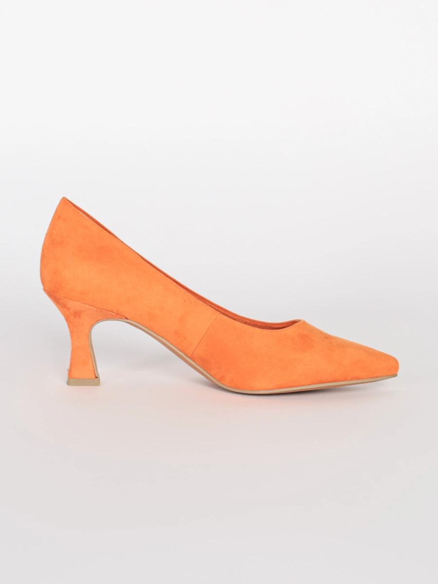 Туфли-лодочки оранжевого цвета на высоком каблуке